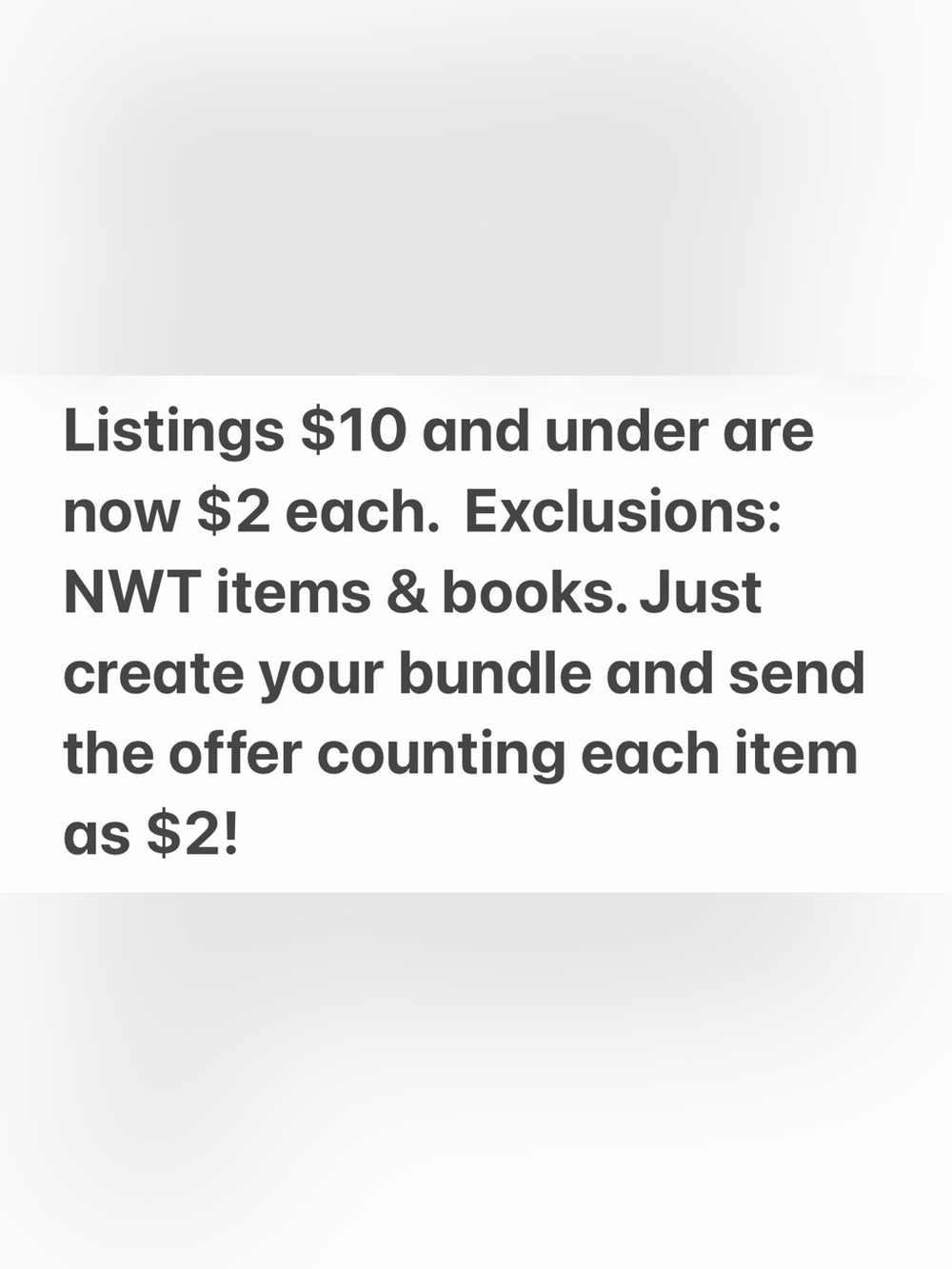 Clearance sale!